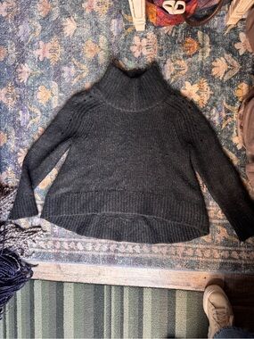 sass & bide Charcoal High-Neck Relaxed Chunky Knit Sweater